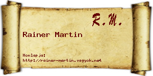 Rainer Martin névjegykártya